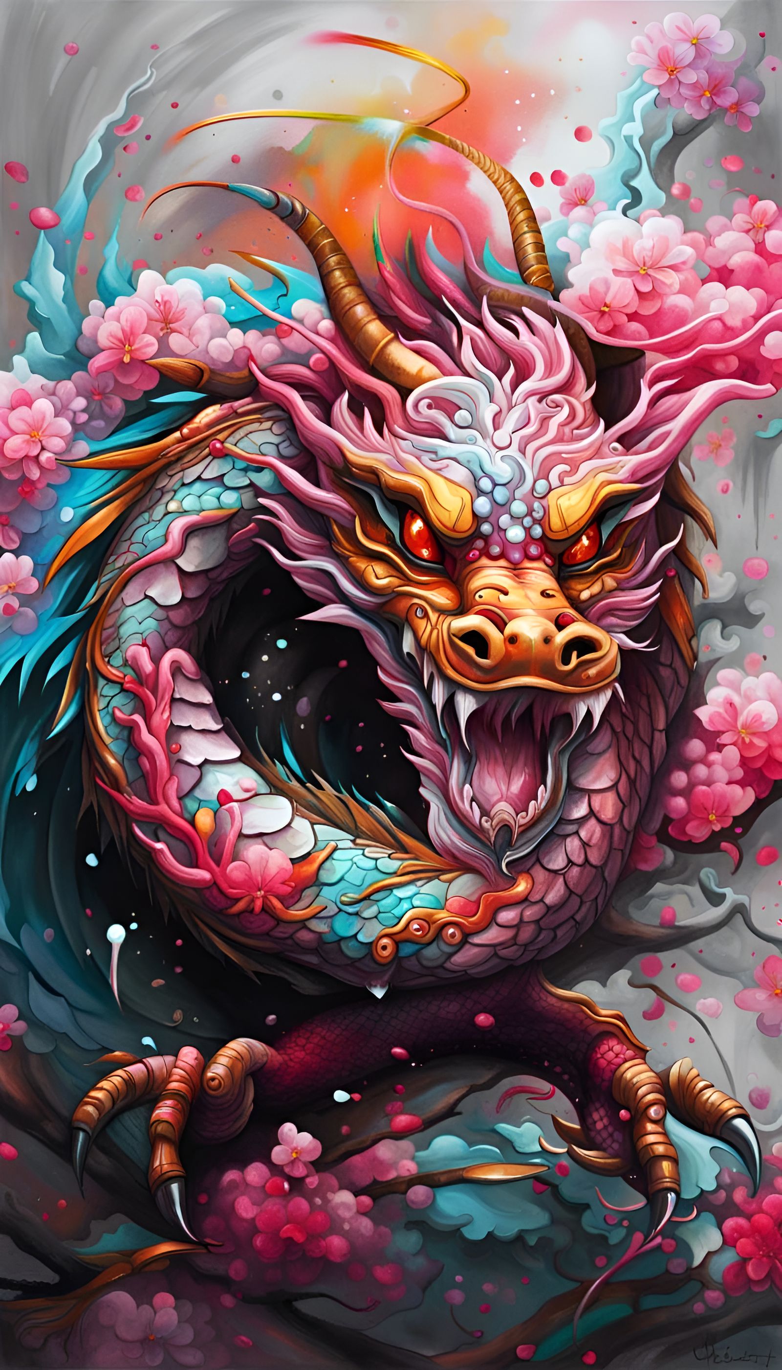 Cherry blossom dragon