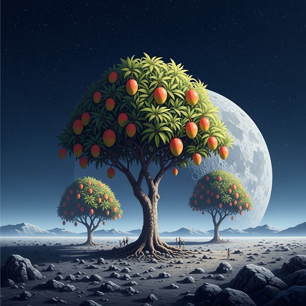 Mango Trees on the Moon: Dreamlike Sci-Fi Art