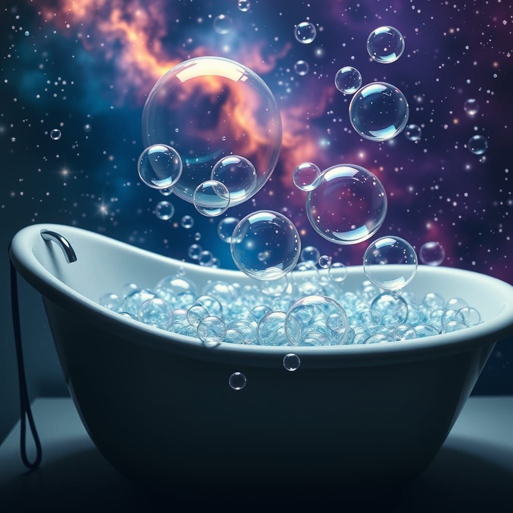 Cosmic Bubble Bath in Hyper Realistic Style