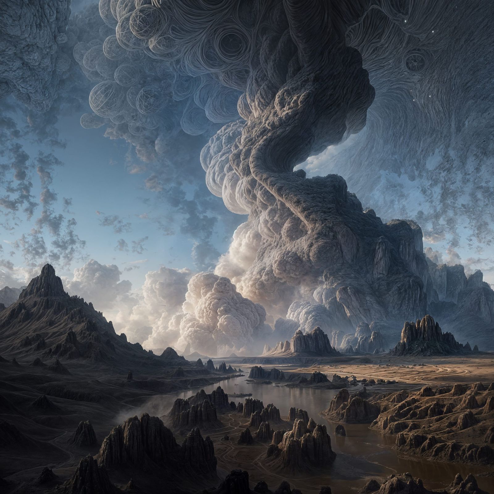 Gigantic Fractal Structure on Desolate Landscape
