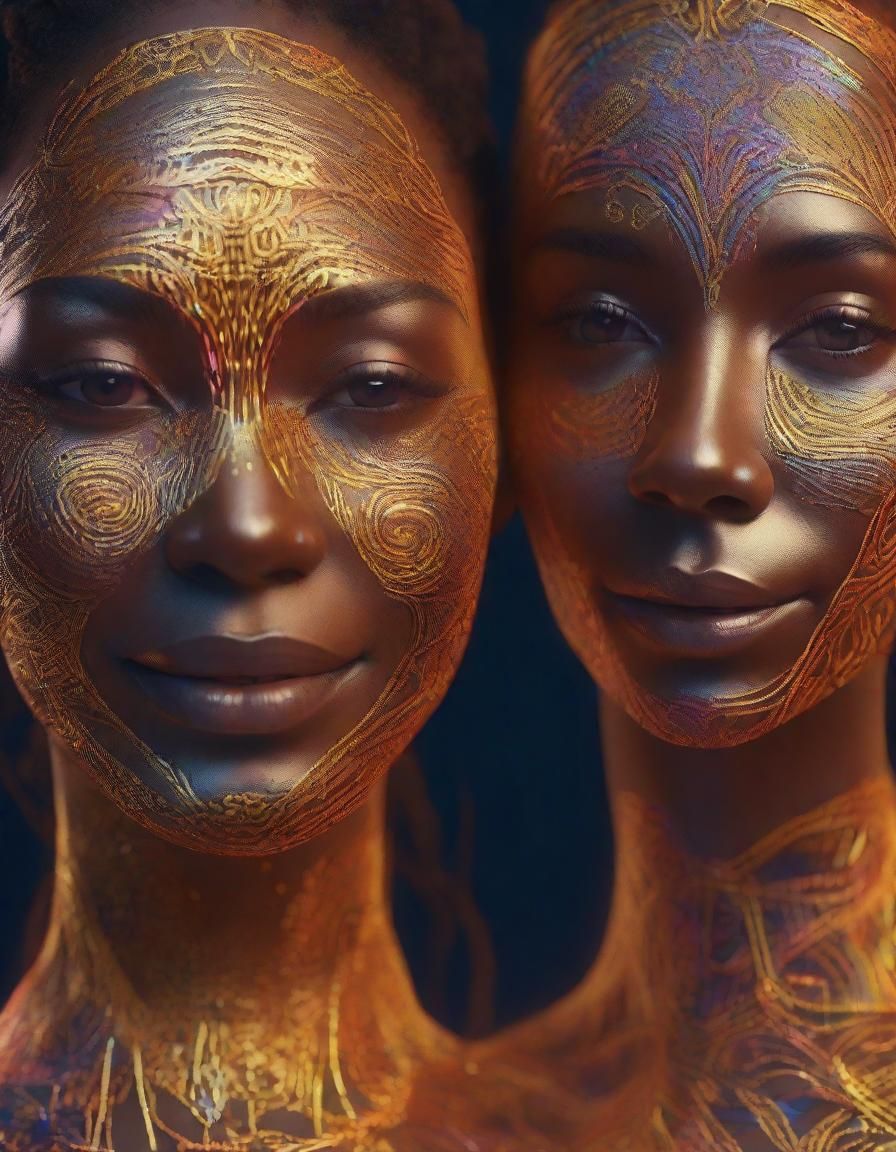 Connected Couple Portrait with Ethereal Glowing Threads