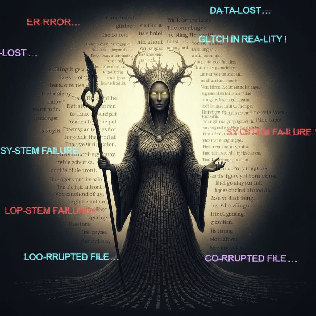 Mystical Figure in Symphony of Language