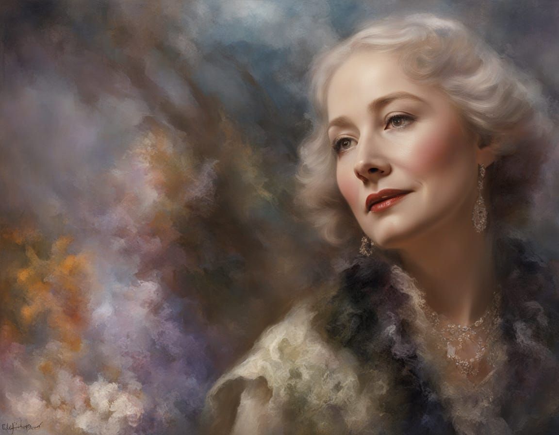 Ethereal Portrait in Impasto and Chalk Art Style