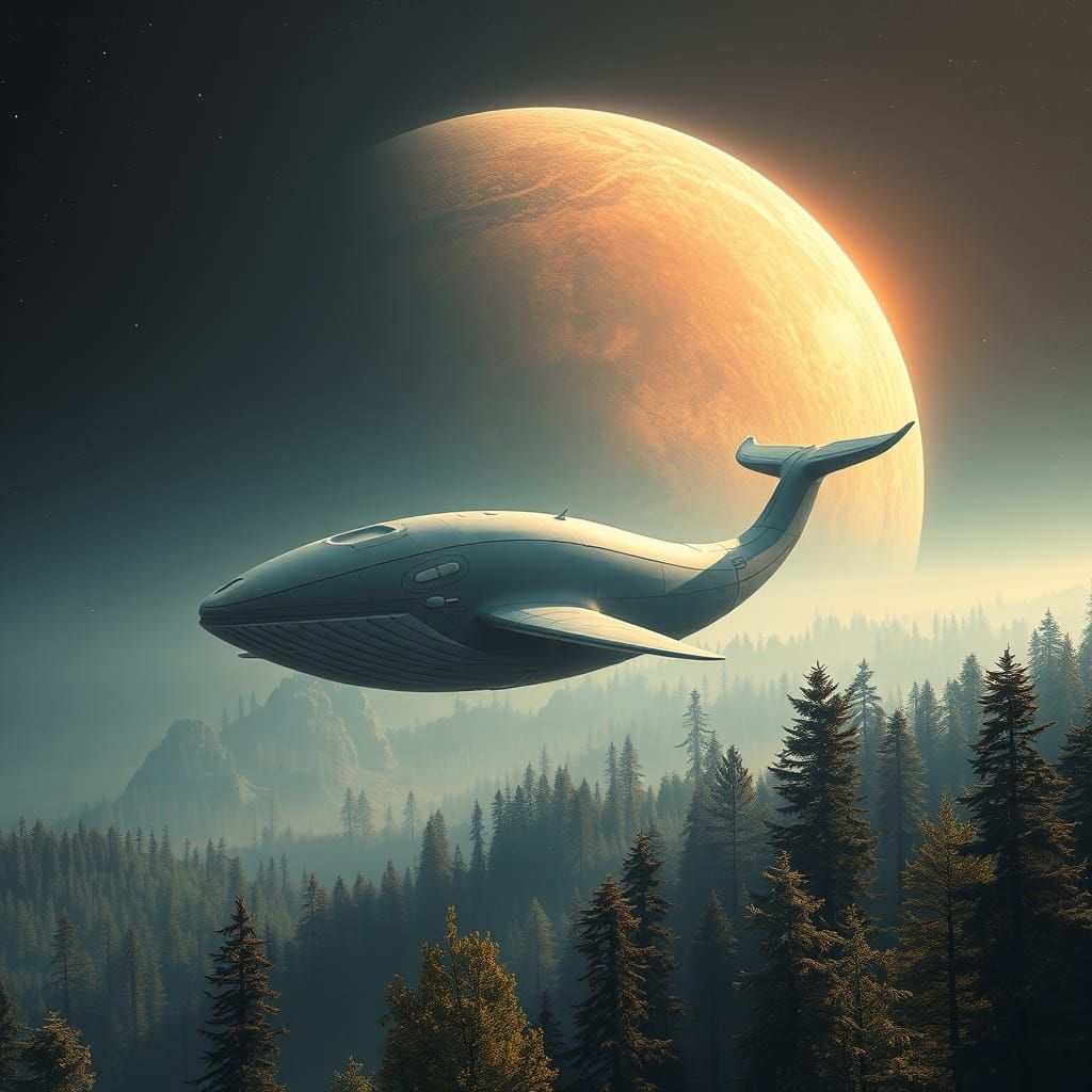Whale Spacecraft Enters Forest Planet Atmosphere