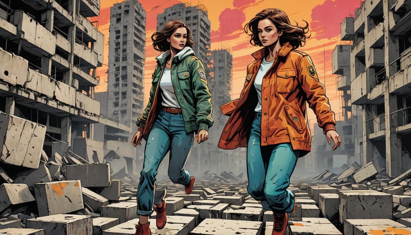 Chernobyl Fashion Girl in Comic Book Style