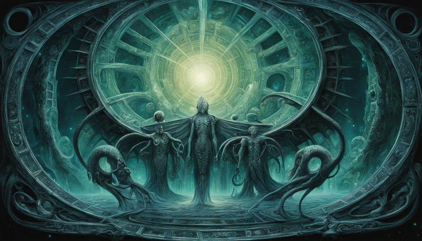 Ethereal Cosmic Being Adrift in Nebula as Digital Painting