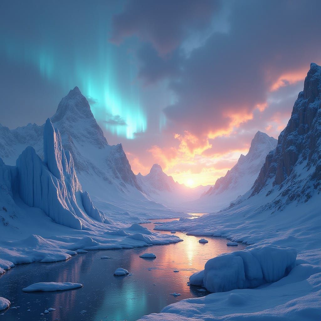 Ethereal Arctic Dusk with Celestial Blast