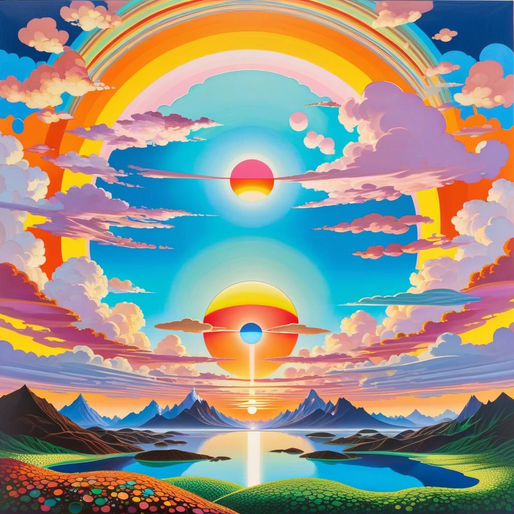 Colorful Cloudcore Sunset Fantasy