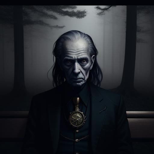 Surreal Portrait of Man with Pocket Watch