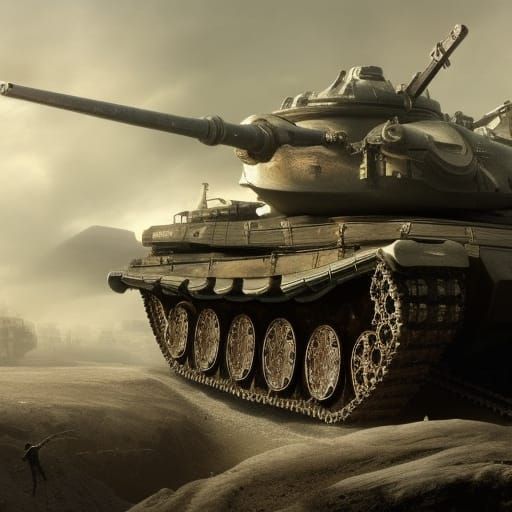Epic Tank in Detailed Digital Matte Painting