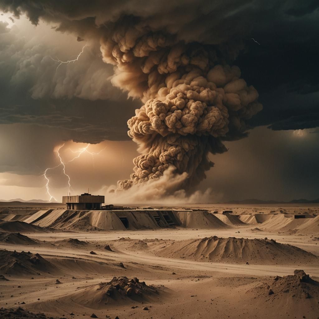 Dramatic Wasteland Sandstorm in Cinematic Style