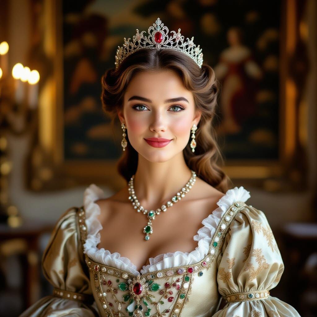 17th Century Austrian Princess Portrait in Golden Hour Light