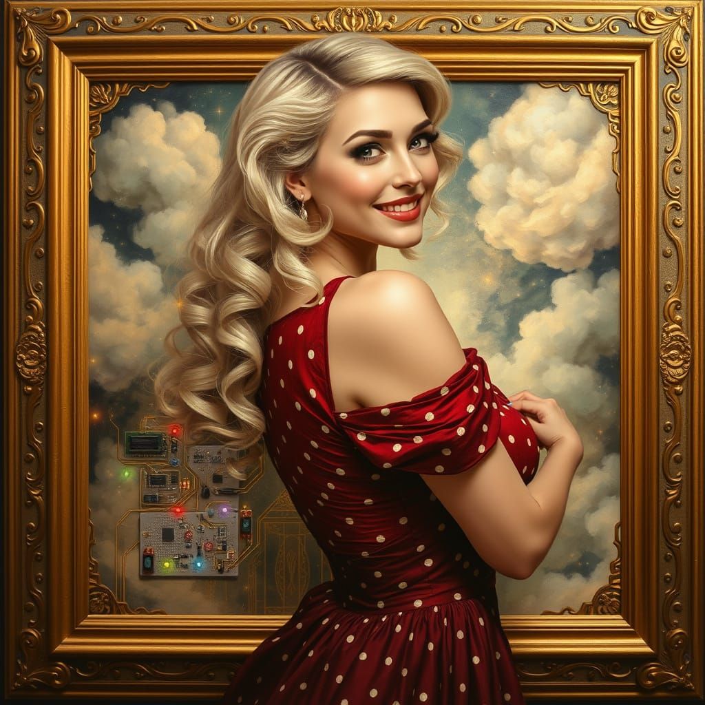 Golden Goddess Meets Electric Dreams in a Cyberpunk Masterpi...