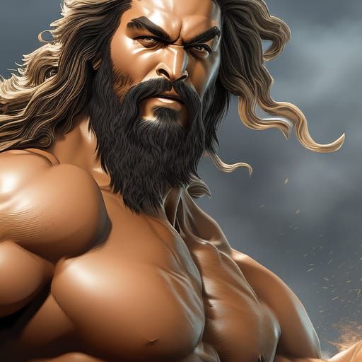 Samson Battles Lion: Hyperdetailed Concept Art Portrait