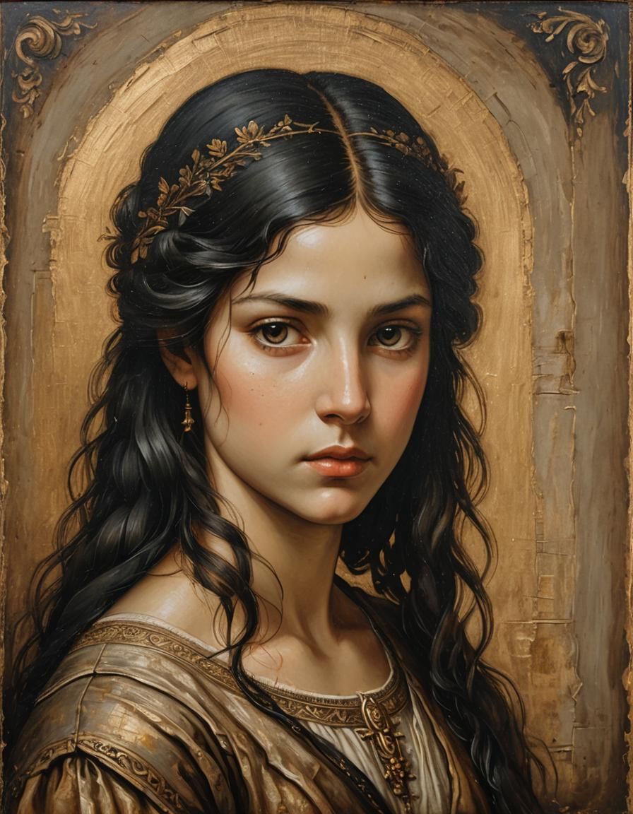 Renaissance Portrait of a Girl in Da Vinci Style