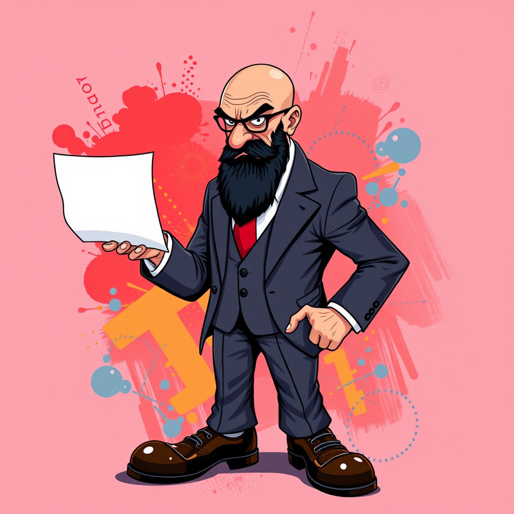 Irate Bald Man Points: Pop Art Screen Print