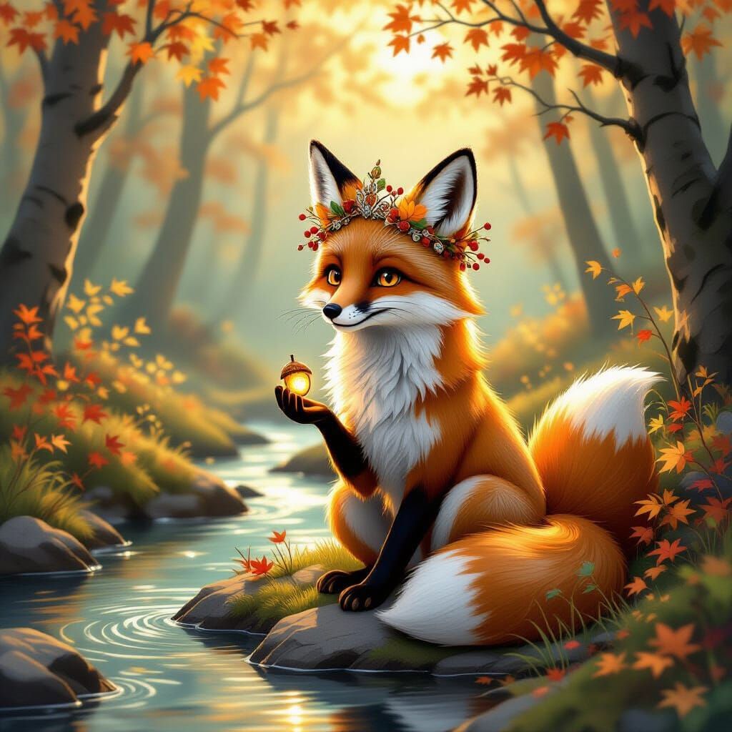 Enchanted Fox with Autumn Tiara by Brook