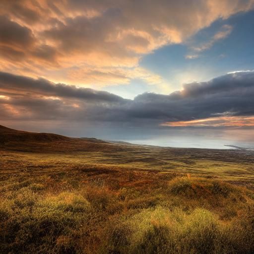 Golden Light Illuminates Divine Entities in Panoramic Vista