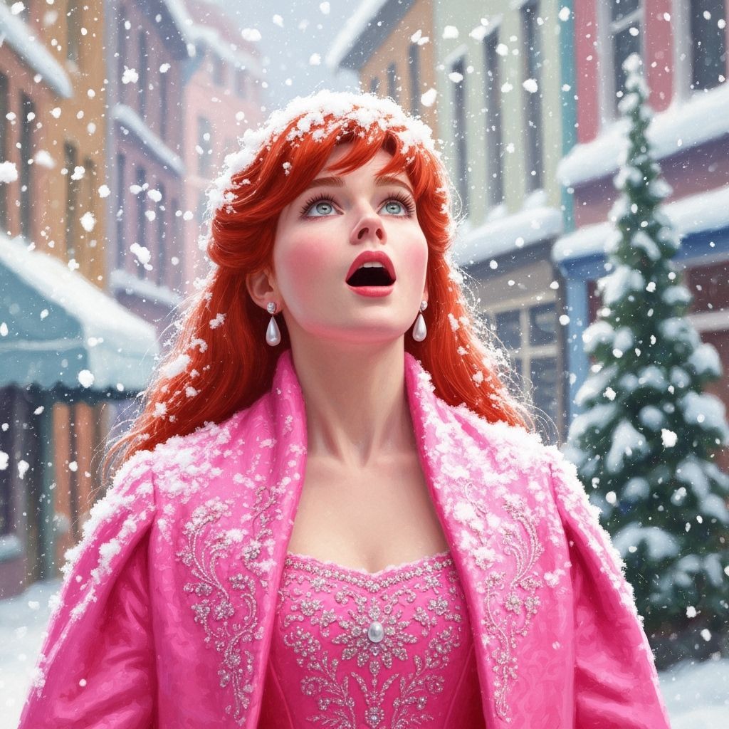 Ariel's First Snowfall: Impressionist Portrait