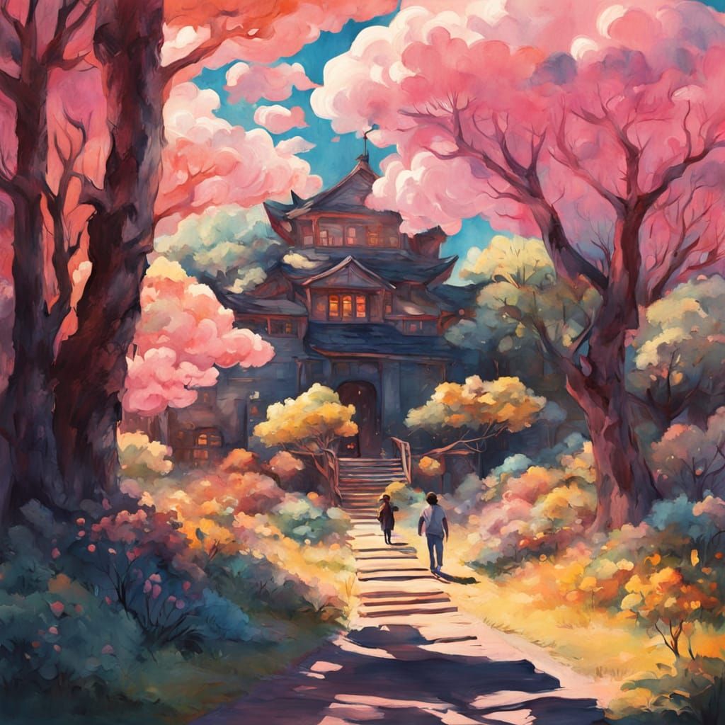 Whimsical Easter Wonderland in Vibrant Gouache