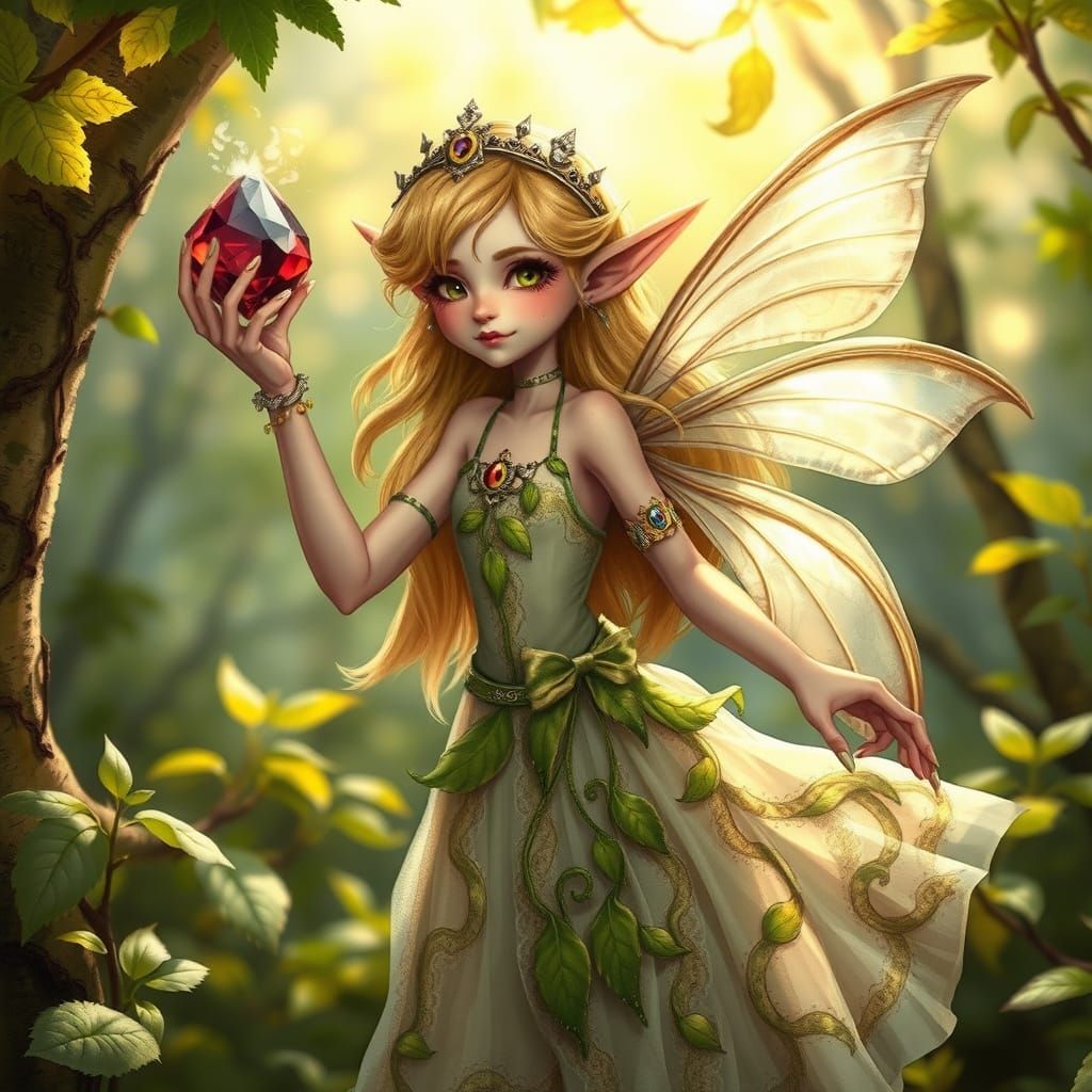 Enchanted High Elf Mischief in Whimsical Style