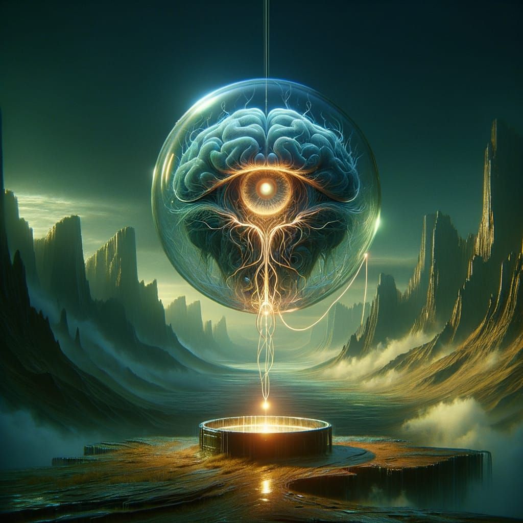 Dark Fantasy World Central Artifact in Bio-Luminescent Chiar...