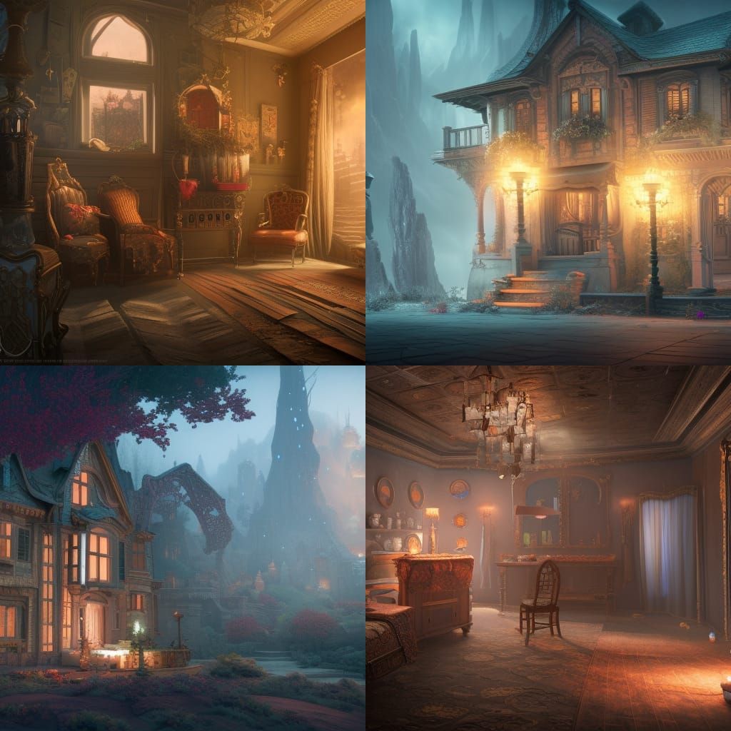 Fantastical Dollhouse: Detailed Matte Painting