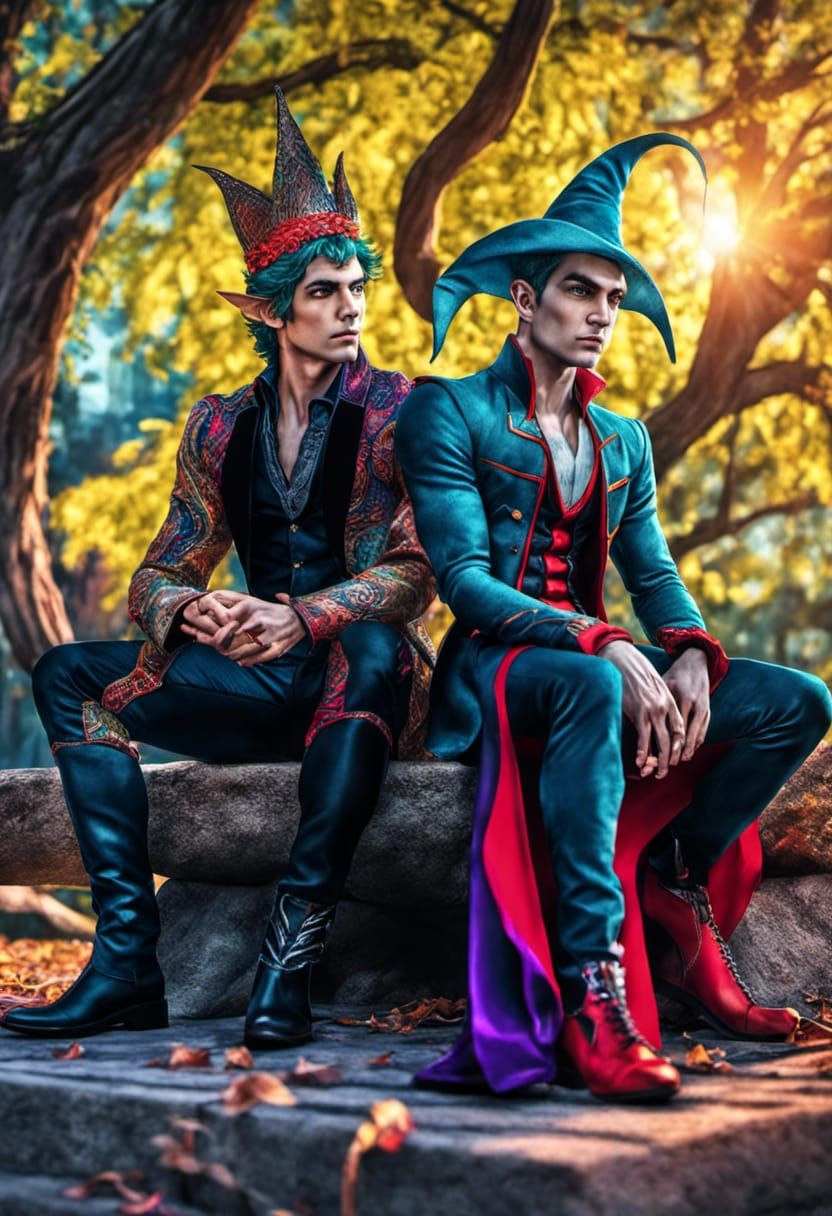 Psychedelic Elf and Vampire Fantasy in the Park