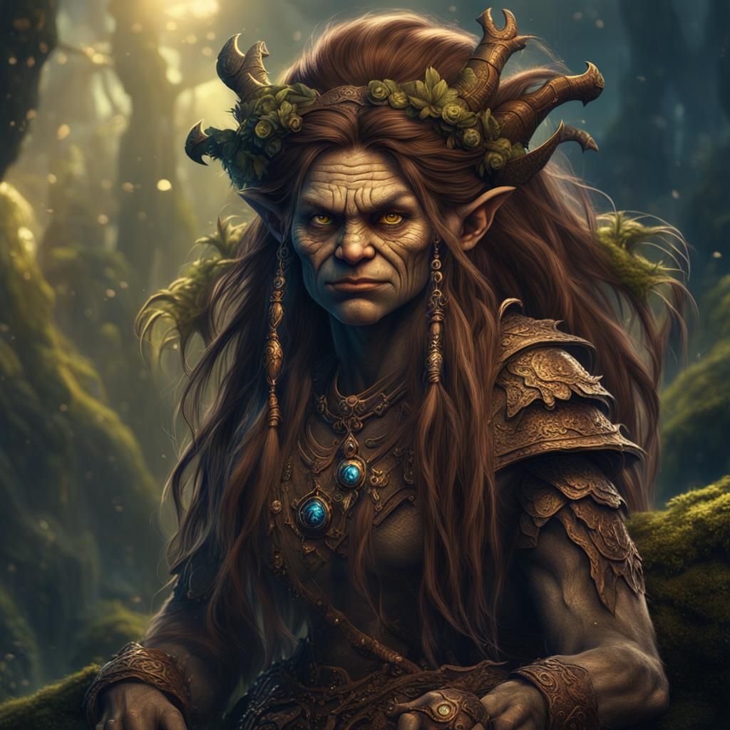 Troll Girl Matte Painting in Fantasy Art Style