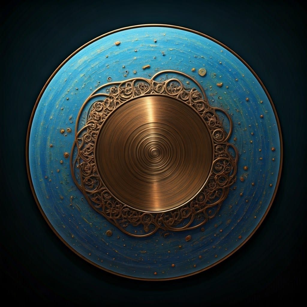 Surreal Nebra Sky Disc in Abstract Expressionism Style