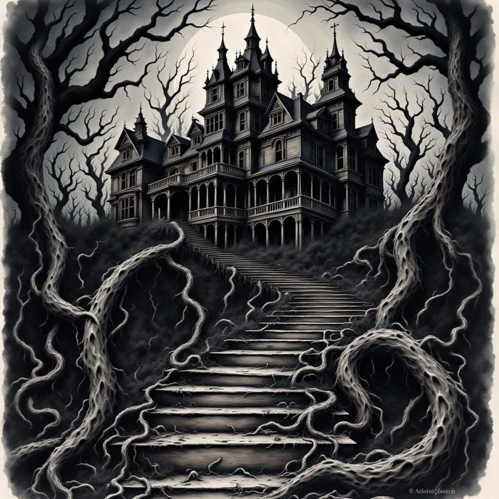 Macabre Mansion in Dark Gothic Style