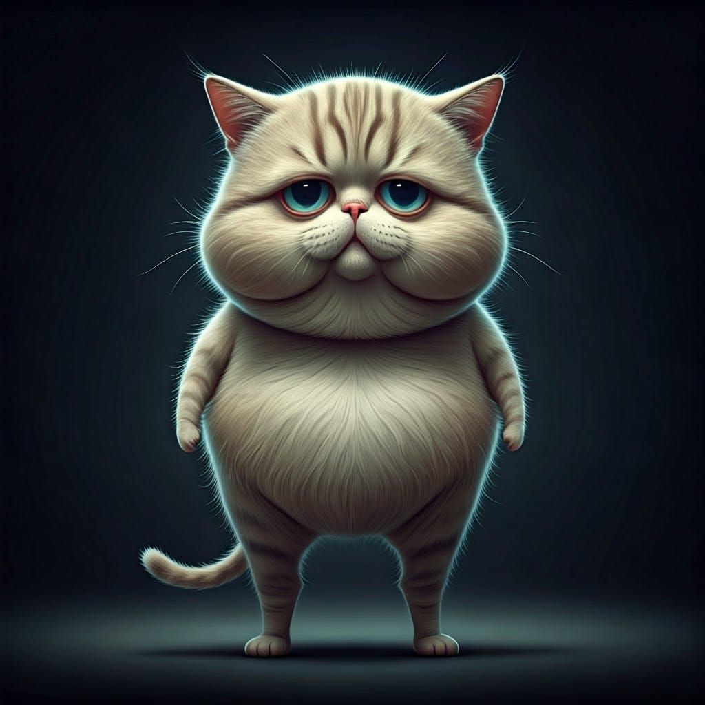 Surrealist Feline in Dreamlike Landscape