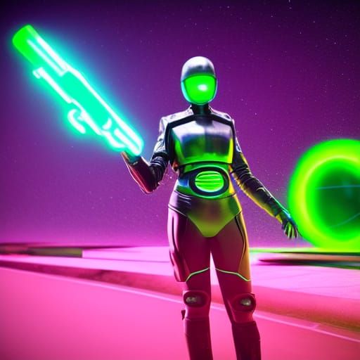 Futuristic Alien Space Commander in Sci-Fi Setting