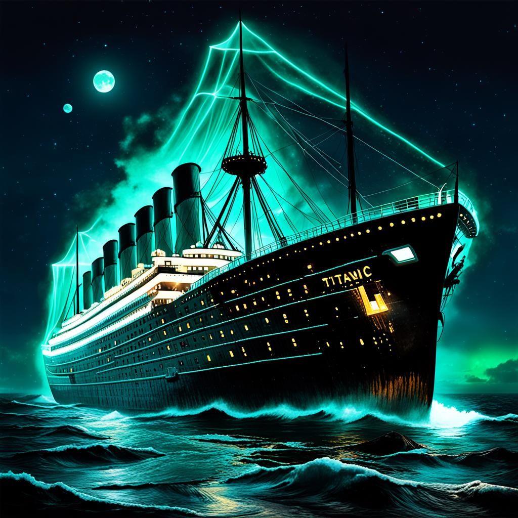 Glowing Ghost Ship of Titanic: A Spectral Vision