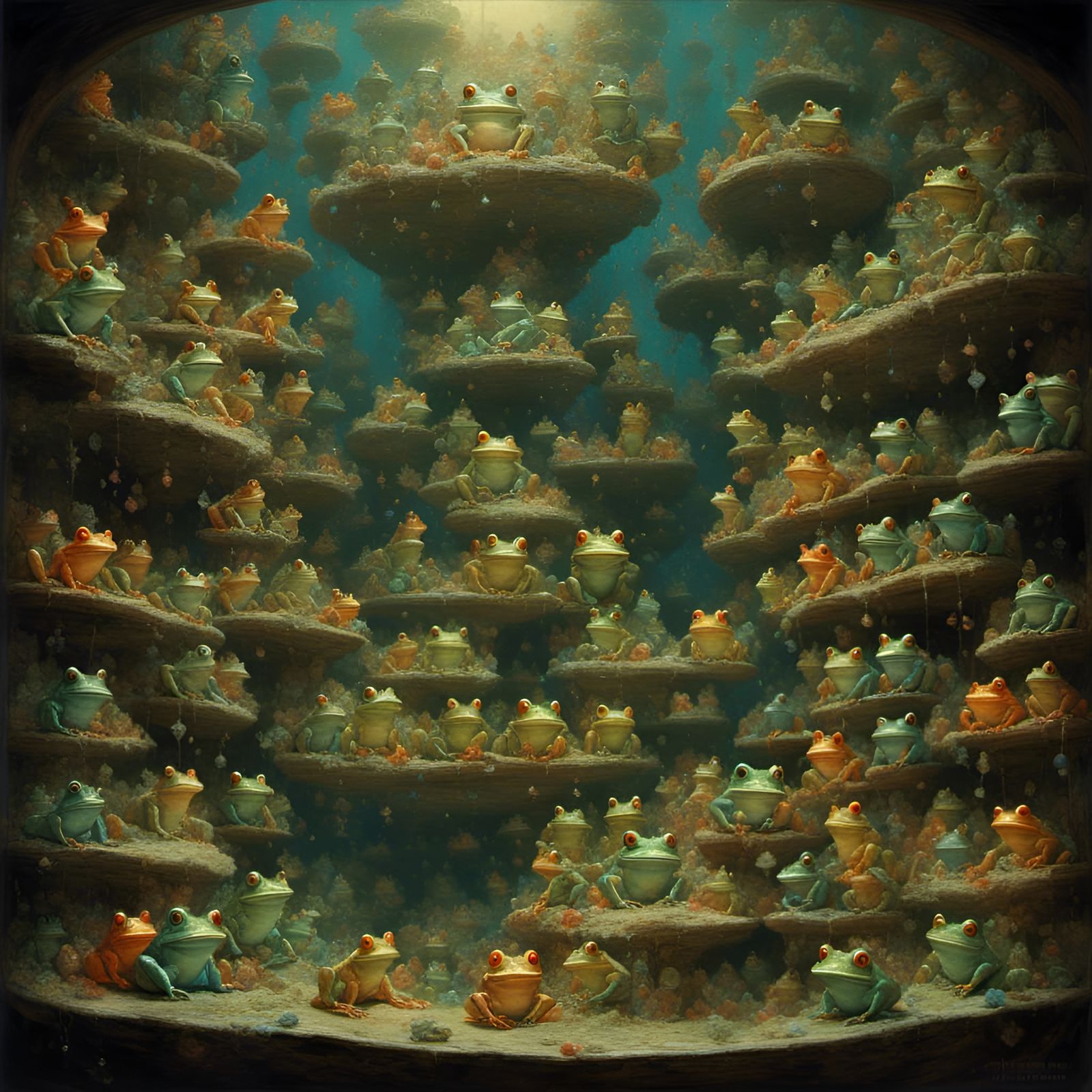 Frogs in Basement: Detailed Matte Painting