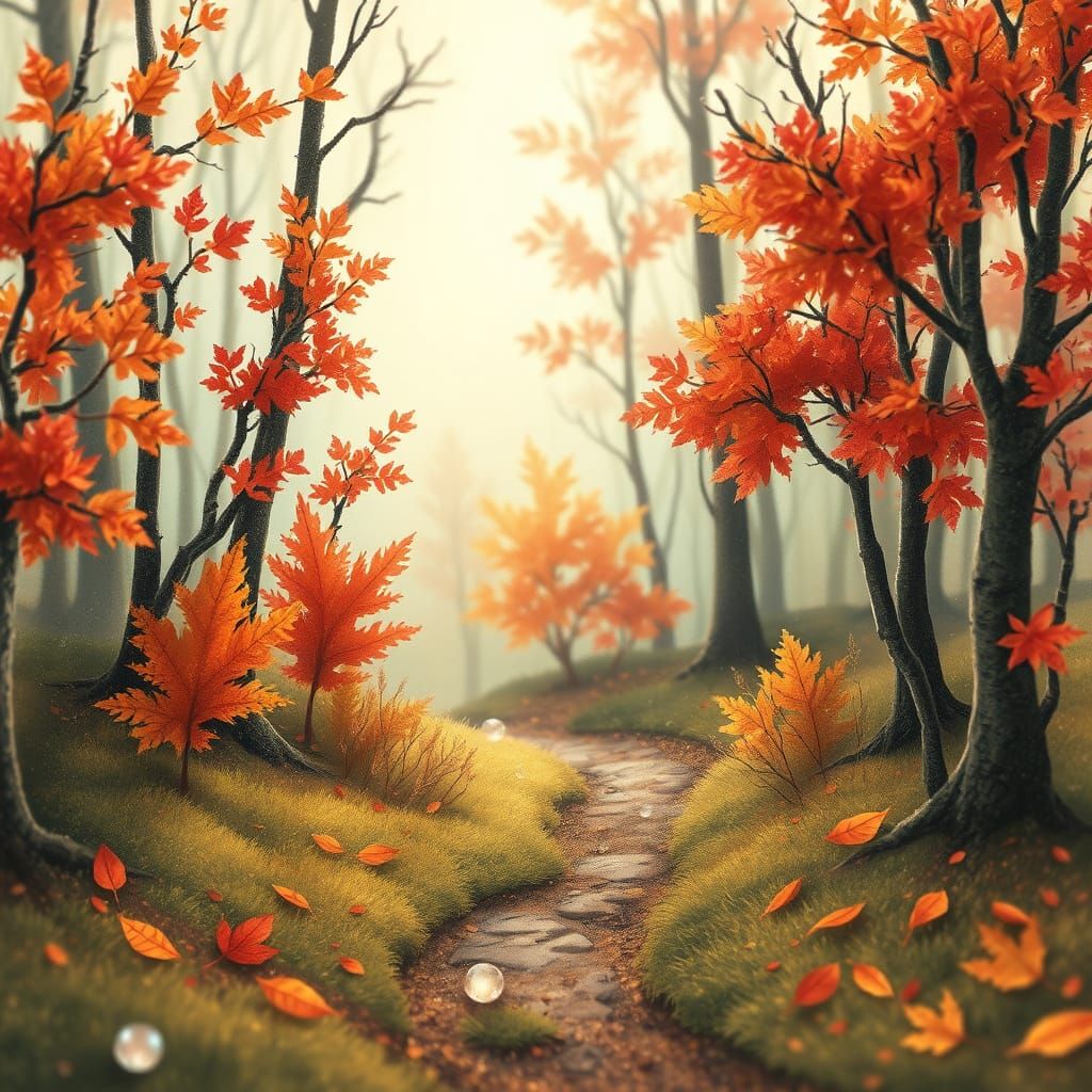 Magical Miniature Autumn Forest Path