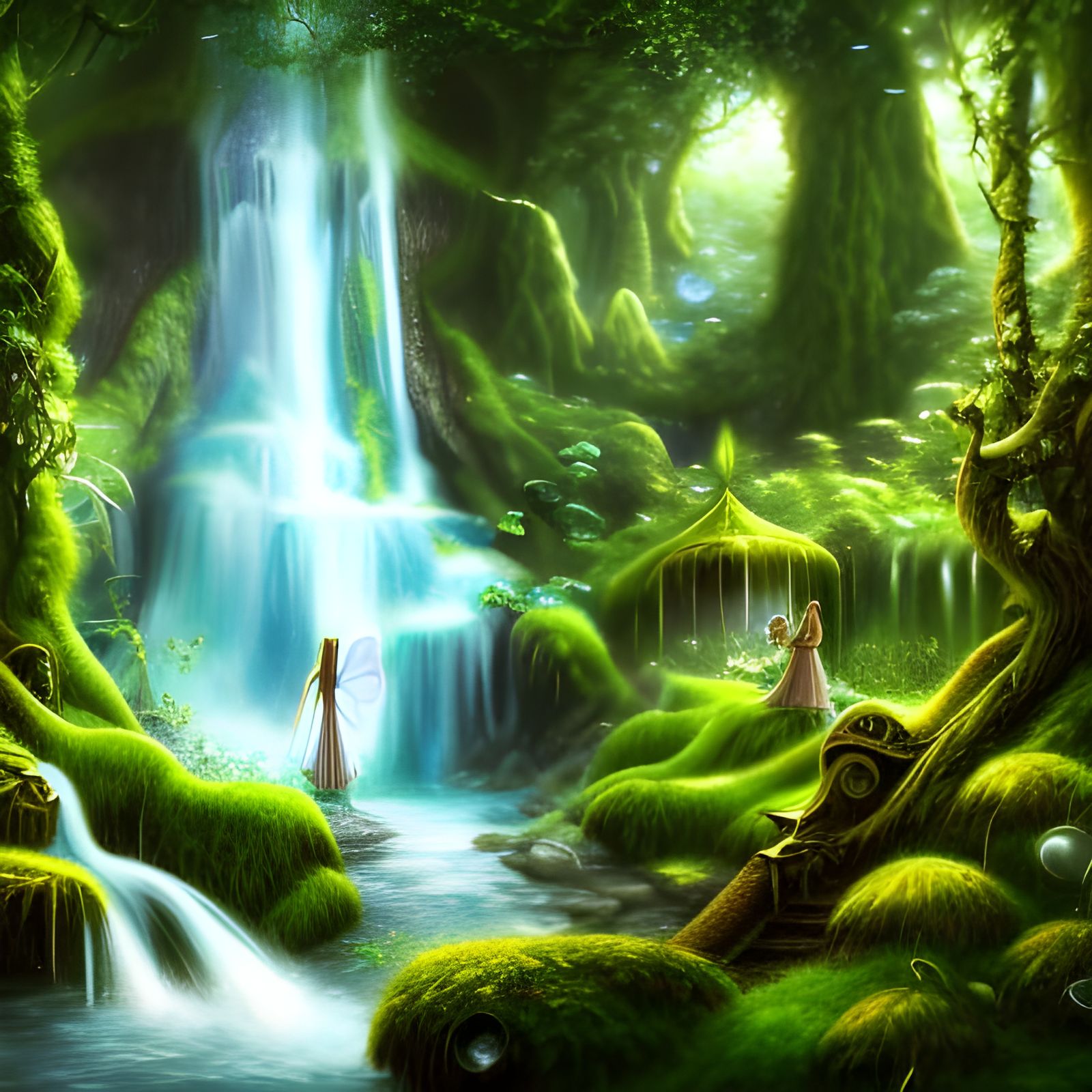 Magical Elven Kingdom Hidden Behind Waterfall