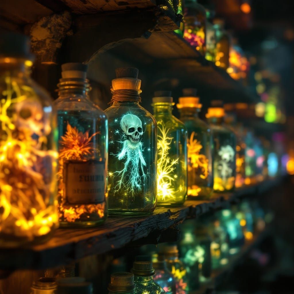 Trapped Spirits in a Sorcerer's Workshop