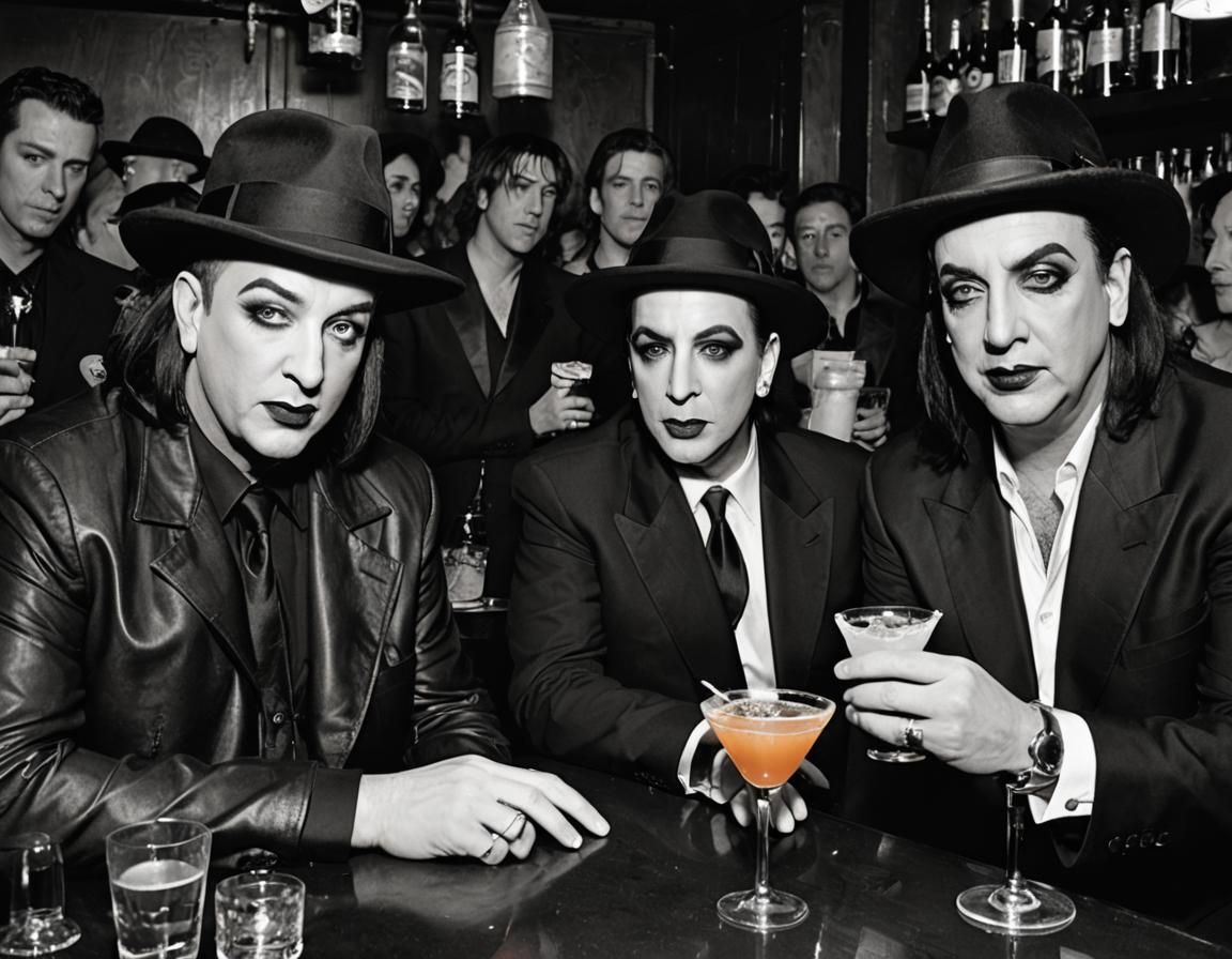 Musicians at a Bar: Backstage Paparazzi Scene