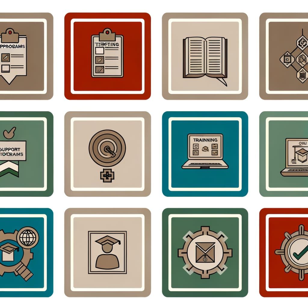 Education and Tech Icon Set in CMYK Color Palette