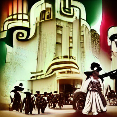 Mexican Revolution in Art Deco Style