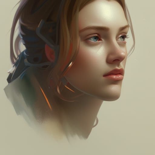 Irish College Girl Portrait in Art Nouveau Style