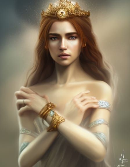 Fate Goddess in Epic Fantasy Photorealistic Style