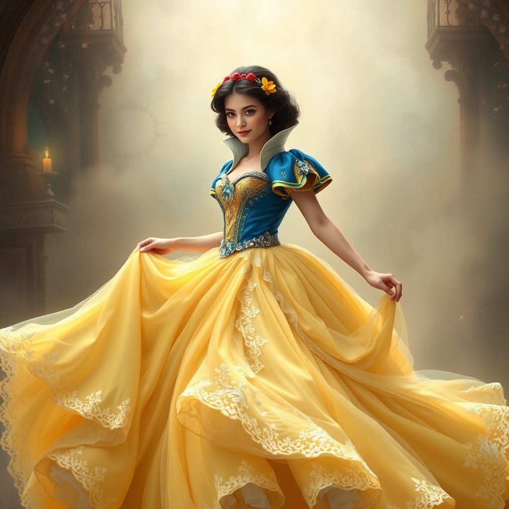 Snow White in an 18th-Century Gown