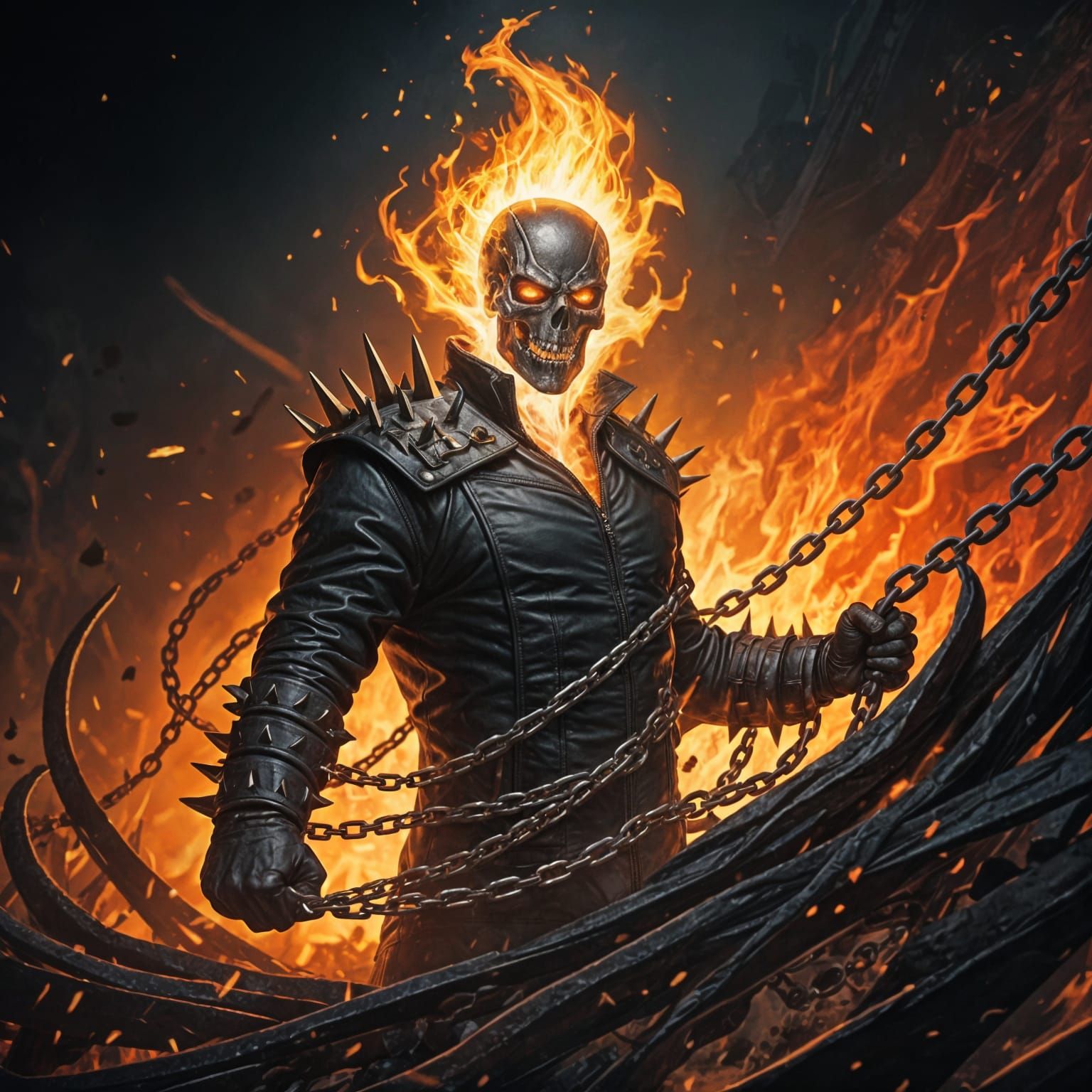 Ghost Rider Unleashes Hellfire on Demon