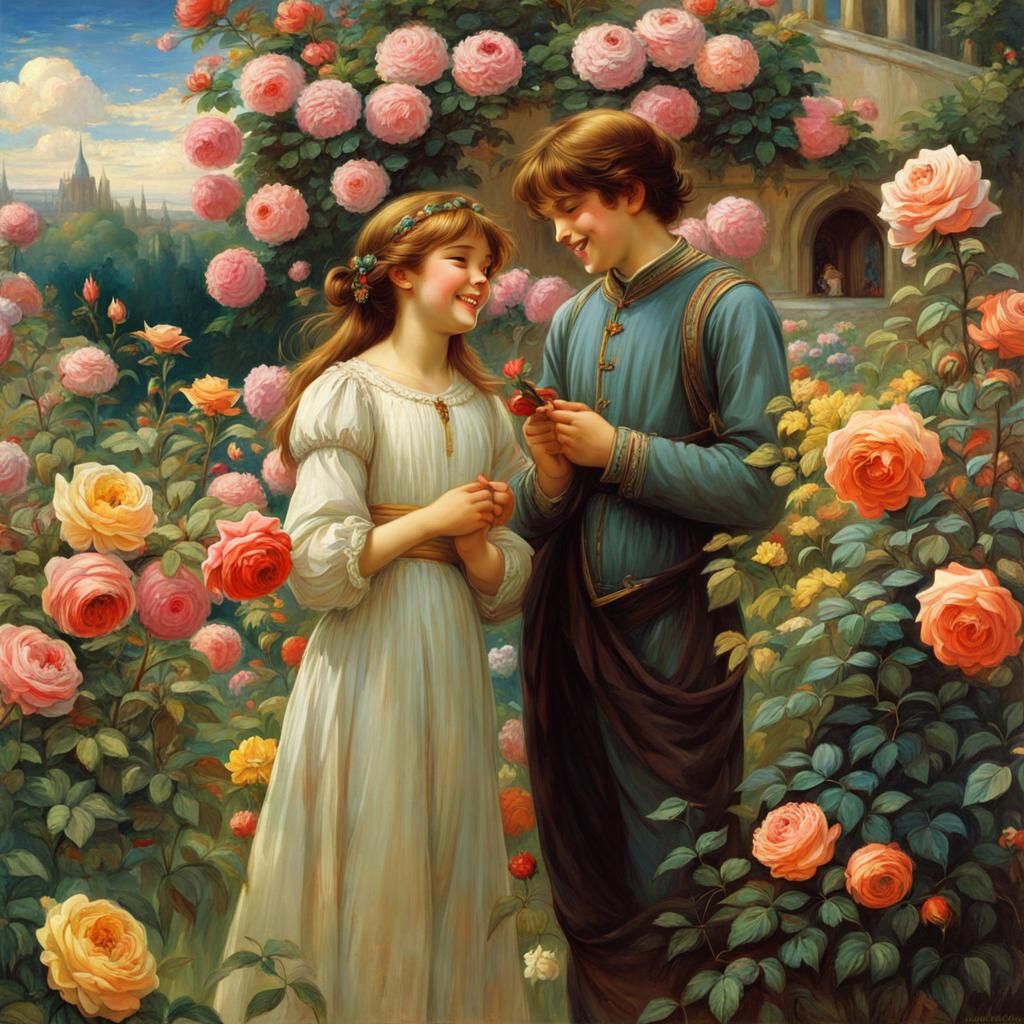 Anime Rose Garden Scene After Waterhouse