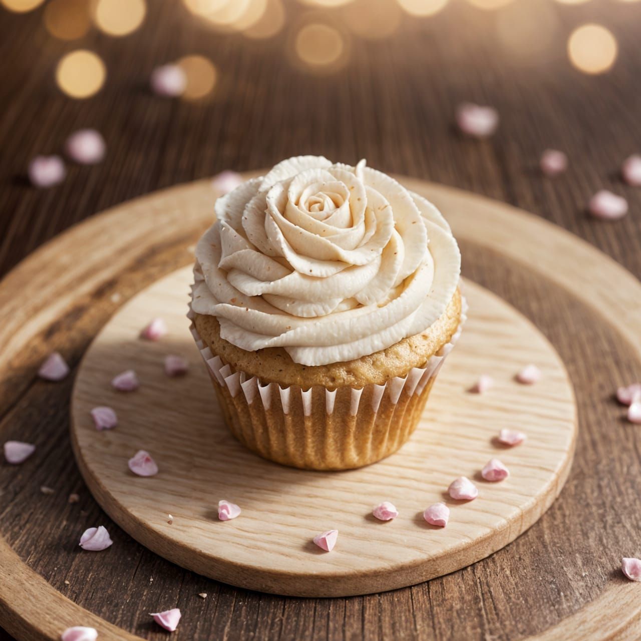 Rose Cupcake Hyperrealistic Food Photography