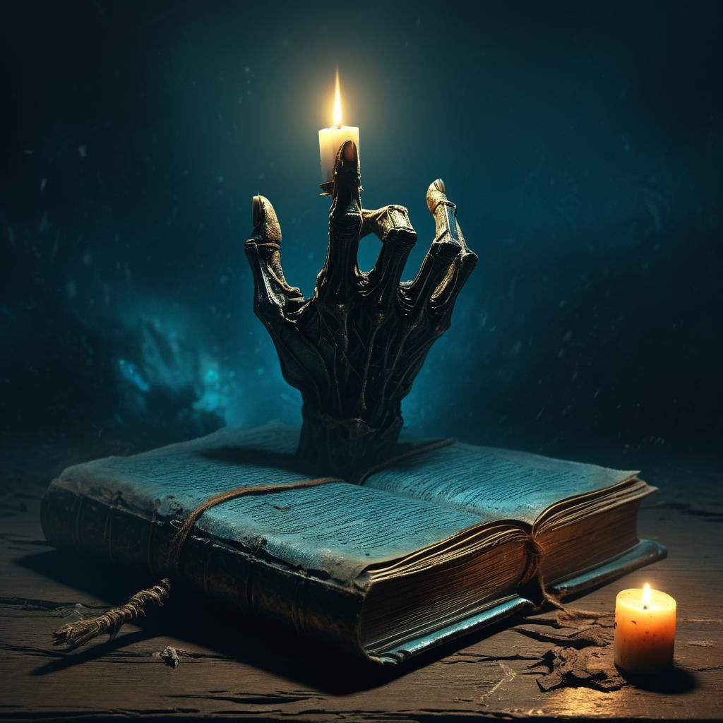 Cursed Object in Withered Hand: Dark Fantasy Art