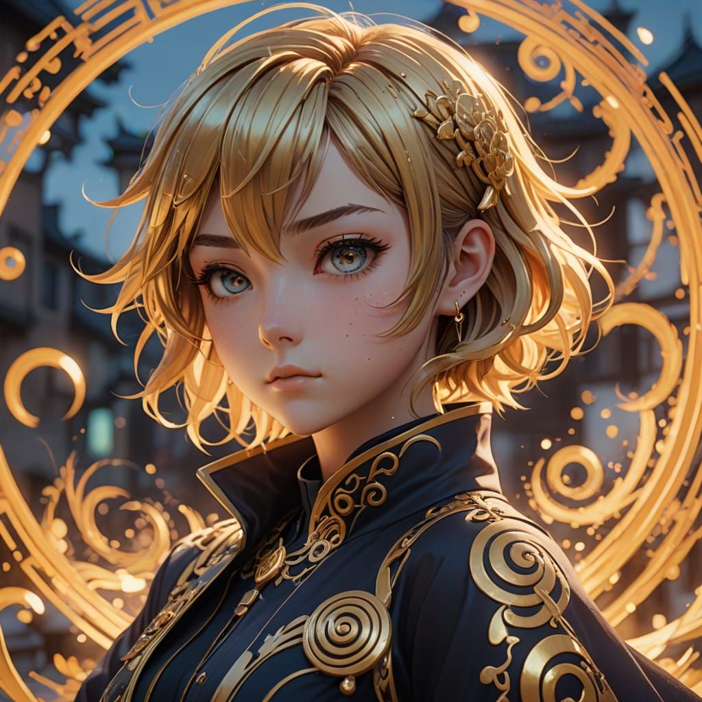 Anime Character in Vertigo Art Style, 3D Render