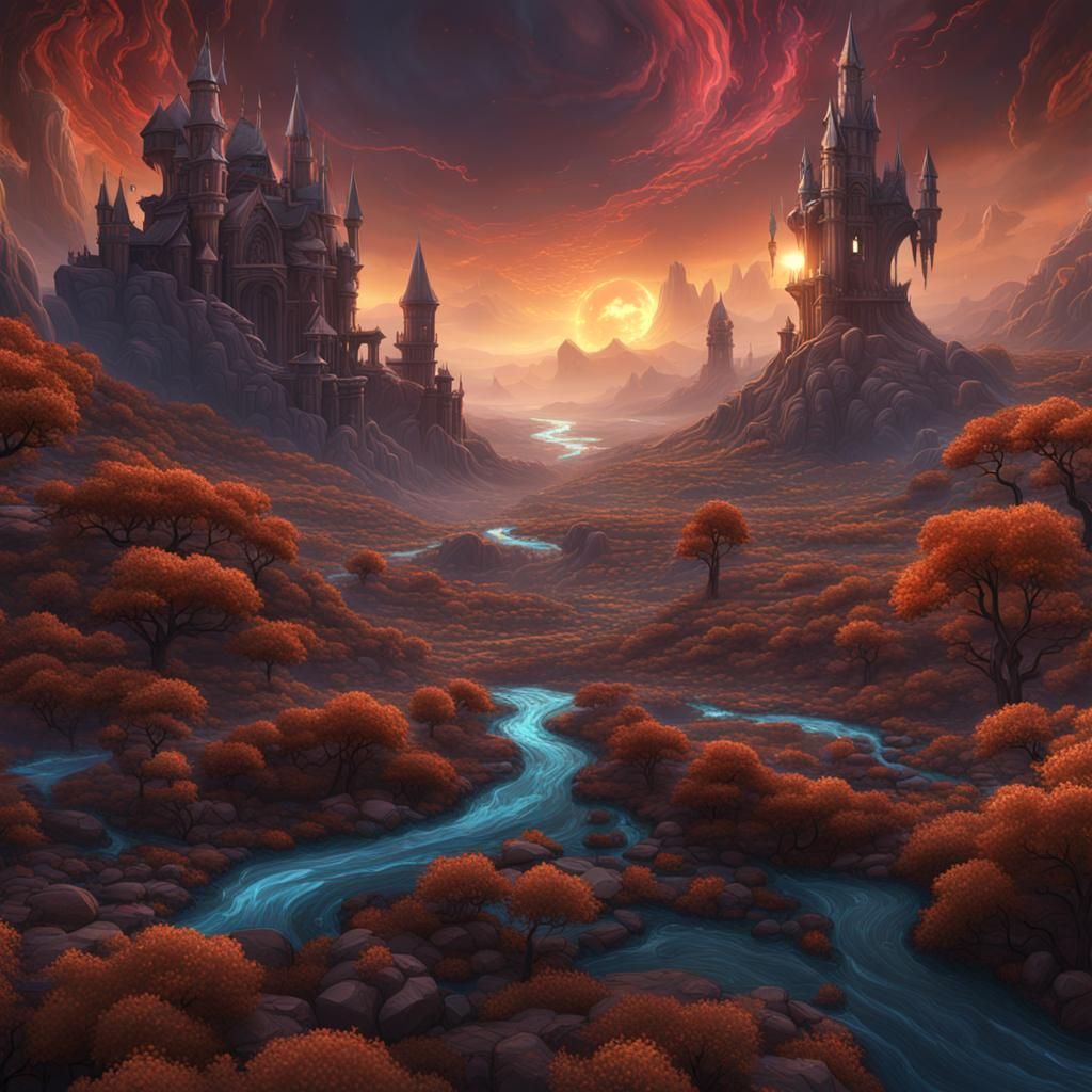 Fantastical Warped Landscape in Deep Color